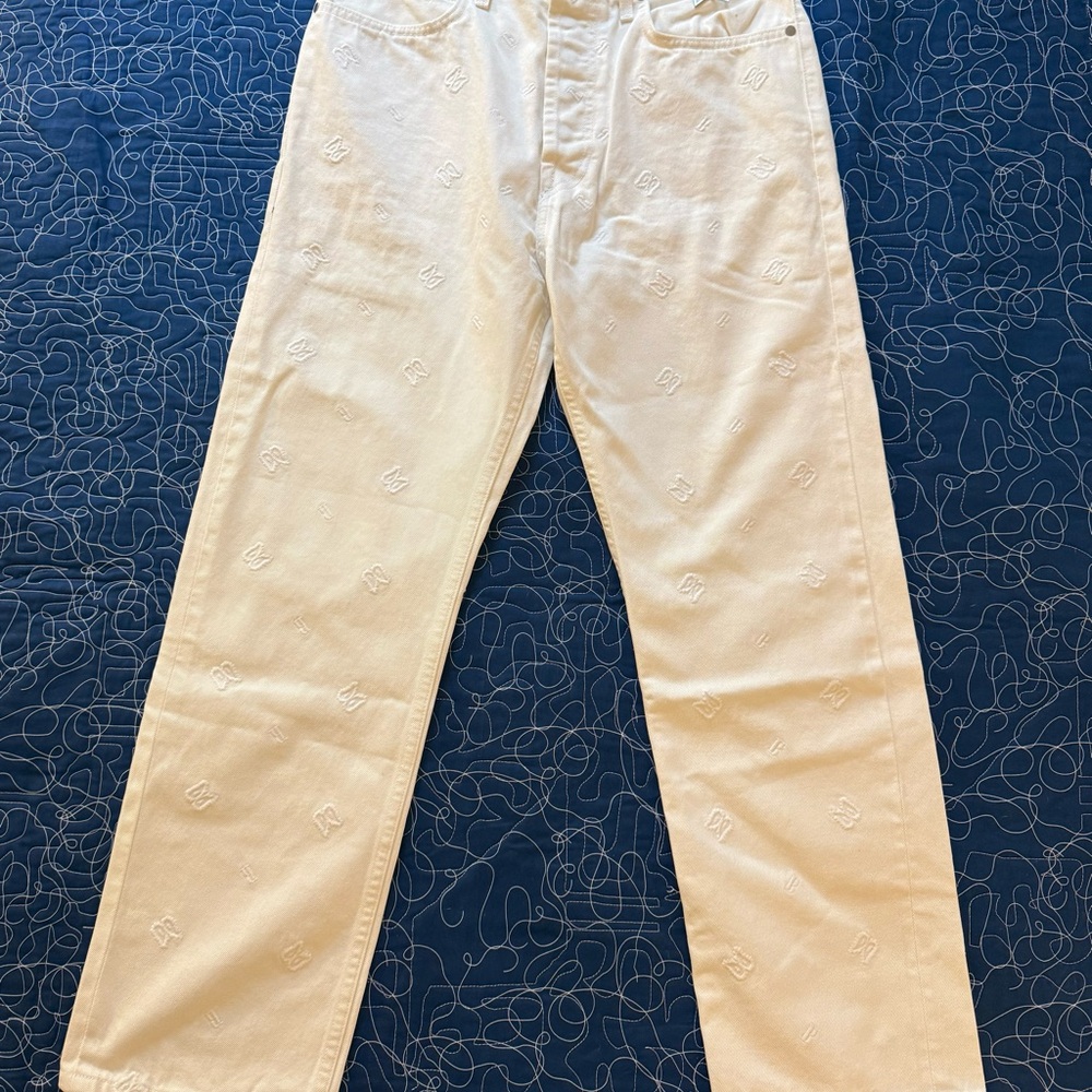 RHUDE- 33- Off white embroidered jeans. New with tags